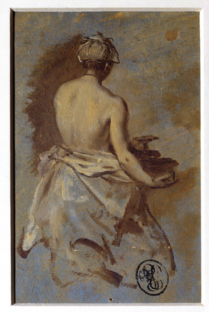 Study of Woman from Back, 18th century (pastel)