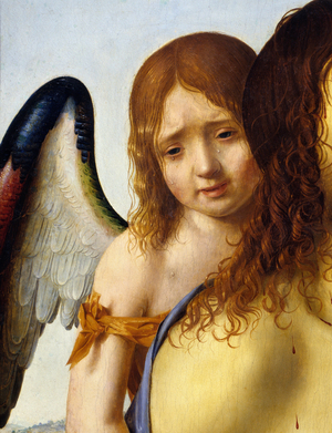 Detail of "The Dead Christ Supported by an Angel", 1476-1479 (painting)