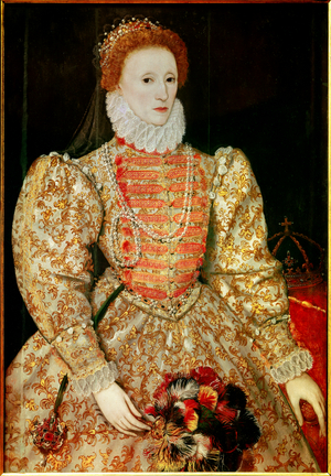 Portrait of the Queen of England Elisabeth (Elizabeth) I (1533-1603), 1575 (oil on canvas)