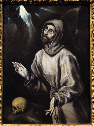 Saint Francois of Assisi (1181-1226) receiving stigma Painting (Vanita), 1595 (oil on canvas)