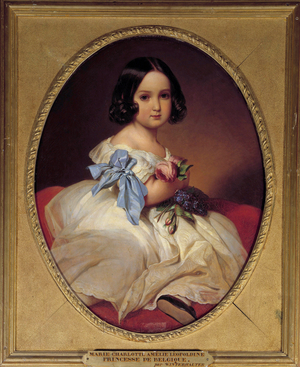 Portrait of Marie Charlotte Amelie of Saxony, Imperatrice of Mexico (1840-1927), 1842 (oil on canvas)
