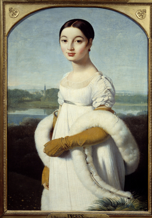 Portrait of Miss Caroline Riviere the young woman is dressed in the fashion of the First Empire, 1805 (oil on canvas)