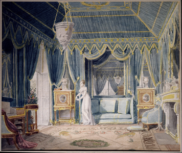 Boudoir de la reine Hortense de Beauharnais (1783-1837) in 1811, 1811 (watercolour)