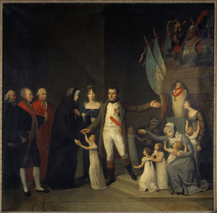 Foundation of the Legion of Honour Education Centres with Napoleon I, 19th century (oil on canvas)