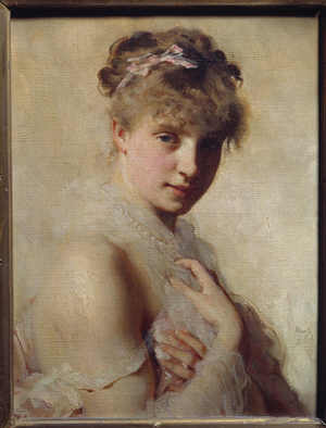 Portrait Of A Young Girl, 19th century (oil on canvas)