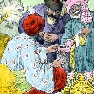 Wilhelm Hauff - Fairy Tales - Caliph stork. Image date circa 1910. Carl Simon Archive