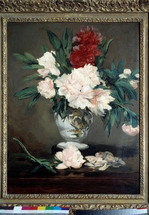 Vase of peonies on pieshower, 1864 (oil on canvas)