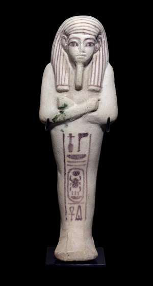 Ancient Egyptian Art: Ushebti of Tutankhamun. Silicone faience, circa 1330 BC (earthenware)