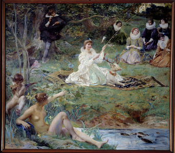 Marie F. des Ursins, Duchess of Montmorency and the poet Theophile de Viau, 1895 (oil on canvas)