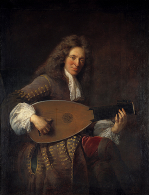 Portrait of Charles Mouton luthist, 1690 (oil on canvas)