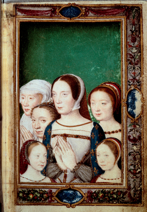 Portraits of the daughters of Francois I and his two wives, 16th century (miniature)