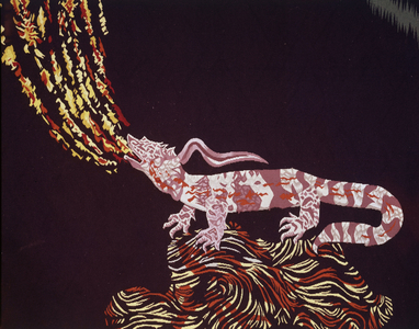 The song of the world: water and fire, detail of salamander, 1957-1965 (tapestry)