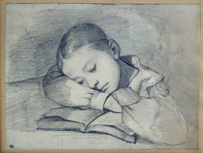 Portrait of Juliette Courbet sleeping, 1841 (drawing)