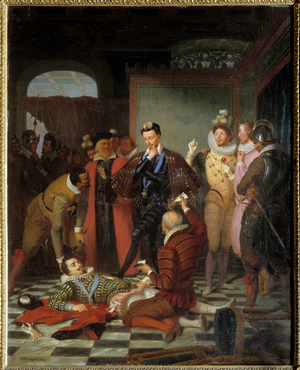 Henry III kills Henri I of Lorraine at Blois castle, 1588, 1832 (oil on canvas)