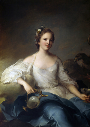 Portrait of Charlotte Louise de Rohan, Guemenee, Princess of Masseran, Marquise of Crevecoeur represented in Hebe, 1738 (oil on canvas)