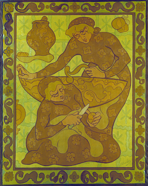 Apple Peelers Tapestry, 20th century (tapestry)