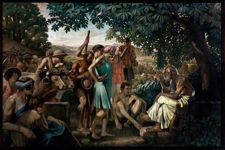 The Poet Educating Peasants, 1929 (oil on canvas)