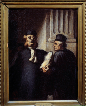 After the hearing, both lawyers, 1845 (oil on canvas)