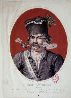 One of the newspaper "Le Père Duchesne" appeared during the French Revolution., 18th century (engraving)