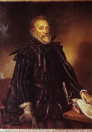 Portrait of Miguel de Cervantes Spanish writer Miguel Cervantes de Saavedra, 17th century (oil on canvas)