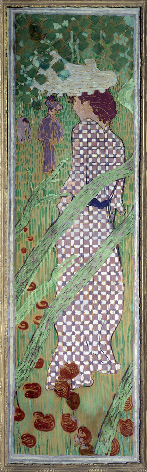Woman with quadrillea dress, 1891 (oil on canvas)