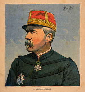 The war in Madagascar - Portrait of General Duchesne (1837-1918), 1885-1895 (engraving)