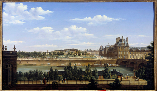 The garden and the palace of the Tuileries, seen from the Quai d'Orsay (from the garden of the former Hotel de Lepine), 1813 (oil on canvas)