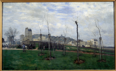 View of Montmartre taken from the flower city at the Batignolles, 1869 (oil on canvas)