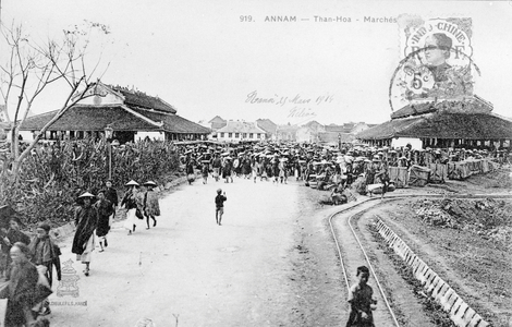 Indochina: Day of walking in Than Hao, Vietnam. 1914 (postcard)