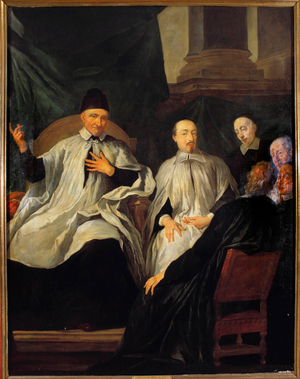 Saint Vincent de Paul (1581-1660) President an assembly of ecclesiastics, 17th century (oil on canvas)