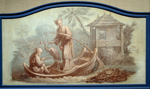Chinoiserie: Scene of fishing in China, 1743 (drawing)