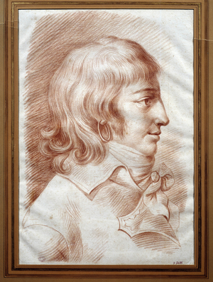 Portrait of Louis de Saint Just, politician, 18th century (sanguine on paper)