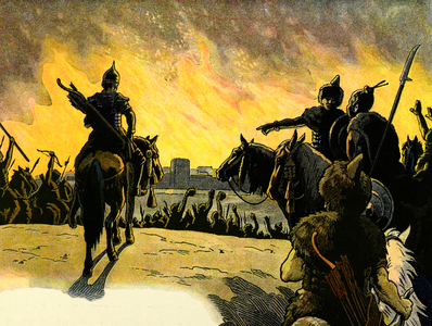The story of Alsace tells the children: Les huns (print)