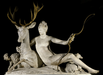 Diane hunter and the deer The model was Diane de Poitiers duchess of Valentinois (1499-1566), 16th century (marble)
