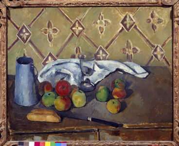 Fruits, Towel, Bread And Milk Box, 1880 (oil on canvas)