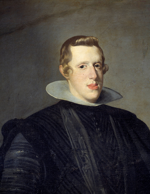 Full length portrait of Philip IV (1605-1665). Detail, 17th century (oil on canvas)