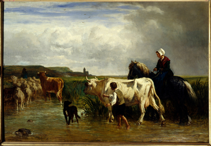 The passage of the gue, 19th century (painting)