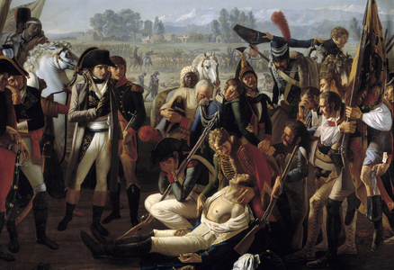 Death of General Charles Antoine Desaix de Veygoux (1768-1800) at the Battle of Marengo on 14/06/1800, 19th century (oil on canvas)