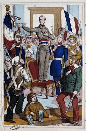 Revolution of 1848: representation of Alphonse de Lamartine (1790-1869), 19th century (engraving)