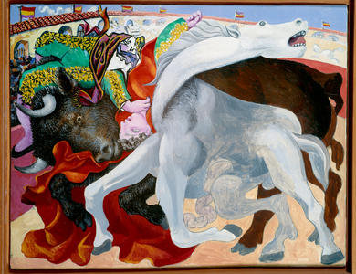 Corrida: the death of the bullfighter, 1933 (oil on wood)