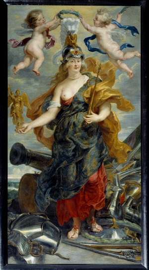 Cycle des Medicis: Portrait en pied de Marie de Medicis en Bellona Queen of France, 1621 (oil on canvas)