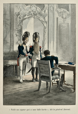 Jean Roch Coignet (1776-1865) is presented to General Louis Nicolas of Avout (1770-1823), 1898 (illustration)