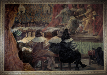 A theatrical representation in the 17th century at the Chateau de Grosbois, 17th century (oil on canvas)