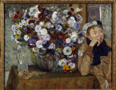 Woman with Chrysanthemums (Madame Paul Valpincon), 1865. (Oil on canvas)