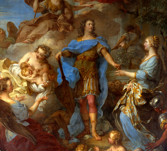 Detail of 'King Louis XV giving peace to Europe, Allegory at the time of the Treaty of Seville, 1729 (oil on canvas)