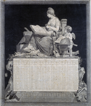 Revolutionary Calendar: Republican Calendar of Year II (1793-1794), 18th century (photo)