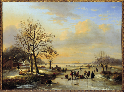 Skaters, 19th century (oil on canvas)