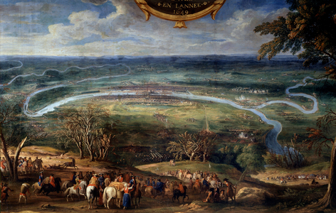 The Actions of Louis II of Bourbon, Prince of Conde, blockade of Paris in 1649 during the Fronde, 17th century (oil on canvas)