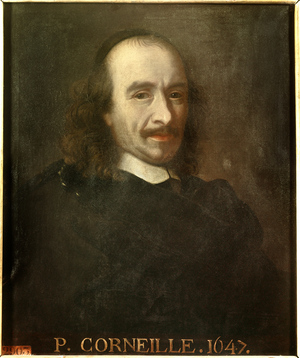 Portrait of Pierre Corneille (1606-1684) poet dramatique francais. Anonymous, 17th century (oil on canvas)