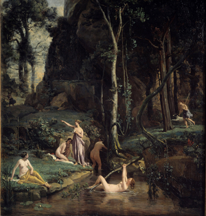 Diana surprised in the bath by Acteon, 1836 (oil on canvas)